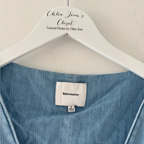 REFORMATION Sebastian Denim Midi Dress - Picture 6 of 12